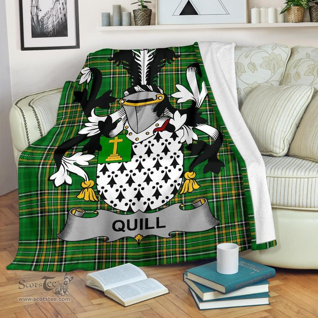 Scottish Quill Coat of Arms Family Crest Ireland Blanket Irish National Tartan Irish County Blanket
