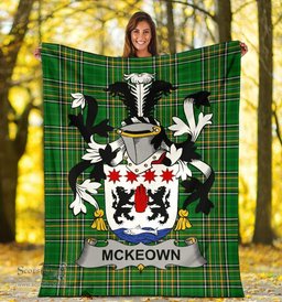 Scottish McKeown Coat of Arms Family Crest Ireland Blanket Irish National Tartan Irish County Blanket