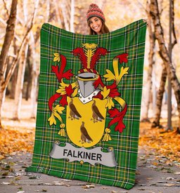 Scottish Falkiner Coat of Arms Family Crest Ireland Blanket Irish National Tartan Irish County Blanket
