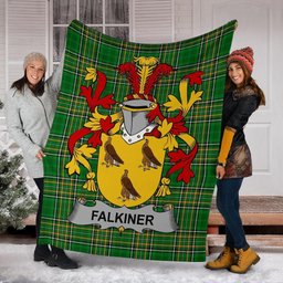 Scottish Falkiner Coat of Arms Family Crest Ireland Blanket Irish National Tartan Irish County Blanket