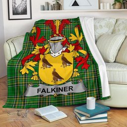Scottish Falkiner Coat of Arms Family Crest Ireland Blanket Irish National Tartan Irish County Blanket