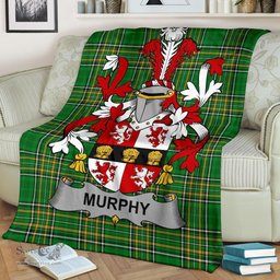 Scottish Murphy (Muskerry) Coat of Arms Family Crest Ireland Blanket Irish National Tartan Irish County Blanket