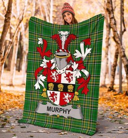 Scottish Murphy (Muskerry) Coat of Arms Family Crest Ireland Blanket Irish National Tartan Irish County Blanket