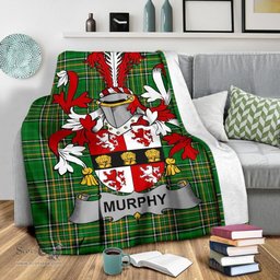 Scottish Murphy (Muskerry) Coat of Arms Family Crest Ireland Blanket Irish National Tartan Irish County Blanket