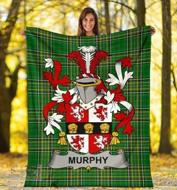 Scottish Murphy (Muskerry) Coat of Arms Family Crest Ireland Blanket Irish National Tartan Irish County Blanket