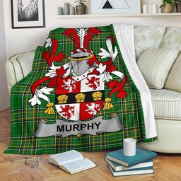 Scottish Murphy (Muskerry) Coat of Arms Family Crest Ireland Blanket Irish National Tartan Irish County Blanket