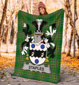 Scottish Staples Coat of Arms Family Crest Ireland Blanket Irish National Tartan Irish County Blanket