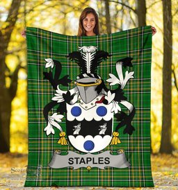 Scottish Staples Coat of Arms Family Crest Ireland Blanket Irish National Tartan Irish County Blanket