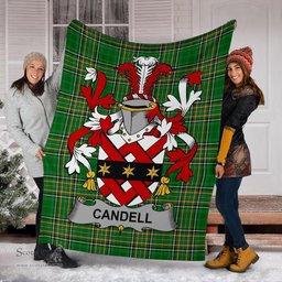 Scottish Candell Coat of Arms Family Crest Ireland Blanket Irish National Tartan Irish County Blanket