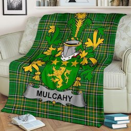 Scottish Mulcahy or O'Mulcahy Coat of Arms Family Crest Ireland Blanket Irish National Tartan Irish County Blanket