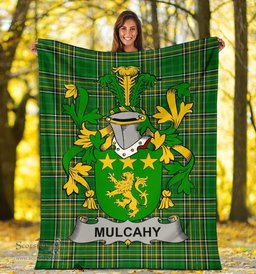 Scottish Mulcahy or O'Mulcahy Coat of Arms Family Crest Ireland Blanket Irish National Tartan Irish County Blanket