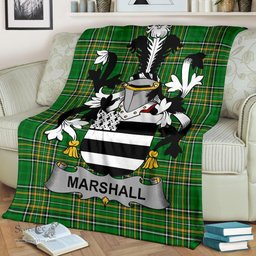 Scottish Marshall Coat of Arms Family Crest Ireland Blanket Irish National Tartan Irish County Blanket