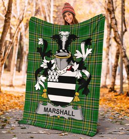 Scottish Marshall Coat of Arms Family Crest Ireland Blanket Irish National Tartan Irish County Blanket