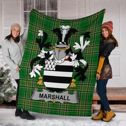 Scottish Marshall Coat of Arms Family Crest Ireland Blanket Irish National Tartan Irish County Blanket