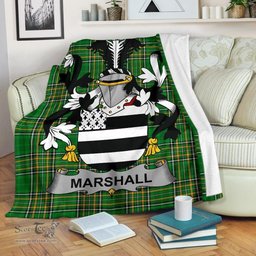 Scottish Marshall Coat of Arms Family Crest Ireland Blanket Irish National Tartan Irish County Blanket