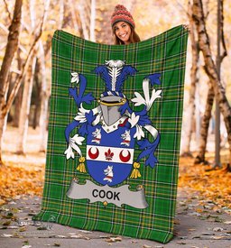 Scottish Cook Coat of Arms Family Crest Ireland Blanket Irish National Tartan Irish County Blanket
