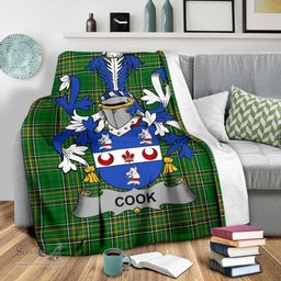Scottish Cook Coat of Arms Family Crest Ireland Blanket Irish National Tartan Irish County Blanket