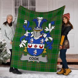 Scottish Cook Coat of Arms Family Crest Ireland Blanket Irish National Tartan Irish County Blanket