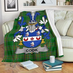 Scottish Cook Coat of Arms Family Crest Ireland Blanket Irish National Tartan Irish County Blanket
