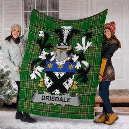Scottish Drisdale Coat of Arms Family Crest Ireland Blanket Irish National Tartan Irish County Blanket