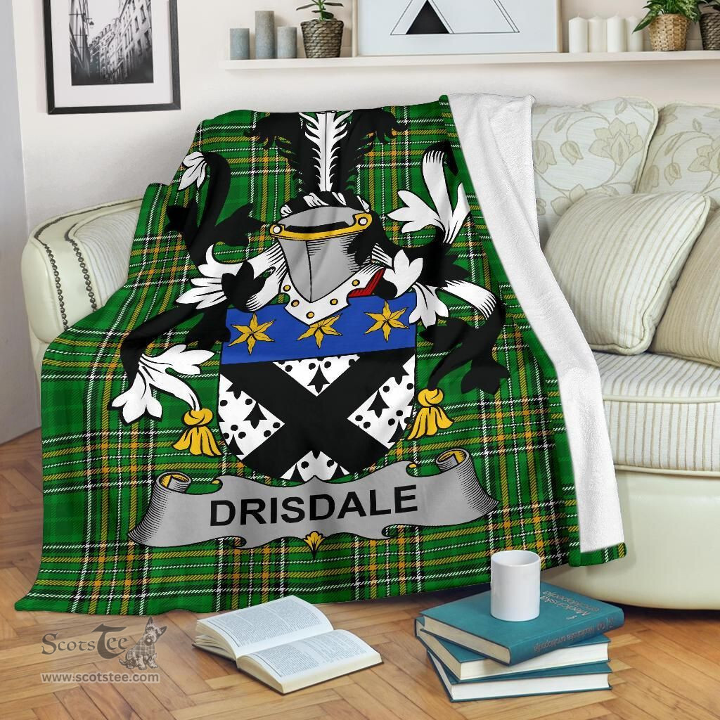 Scottish Drisdale Coat of Arms Family Crest Ireland Blanket Irish National Tartan Irish County Blanket