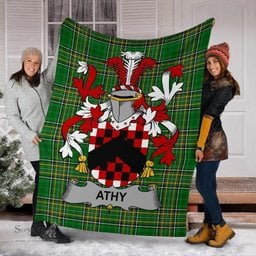 Scottish Athy Coat of Arms Family Crest Ireland Blanket Irish National Tartan Irish County Blanket