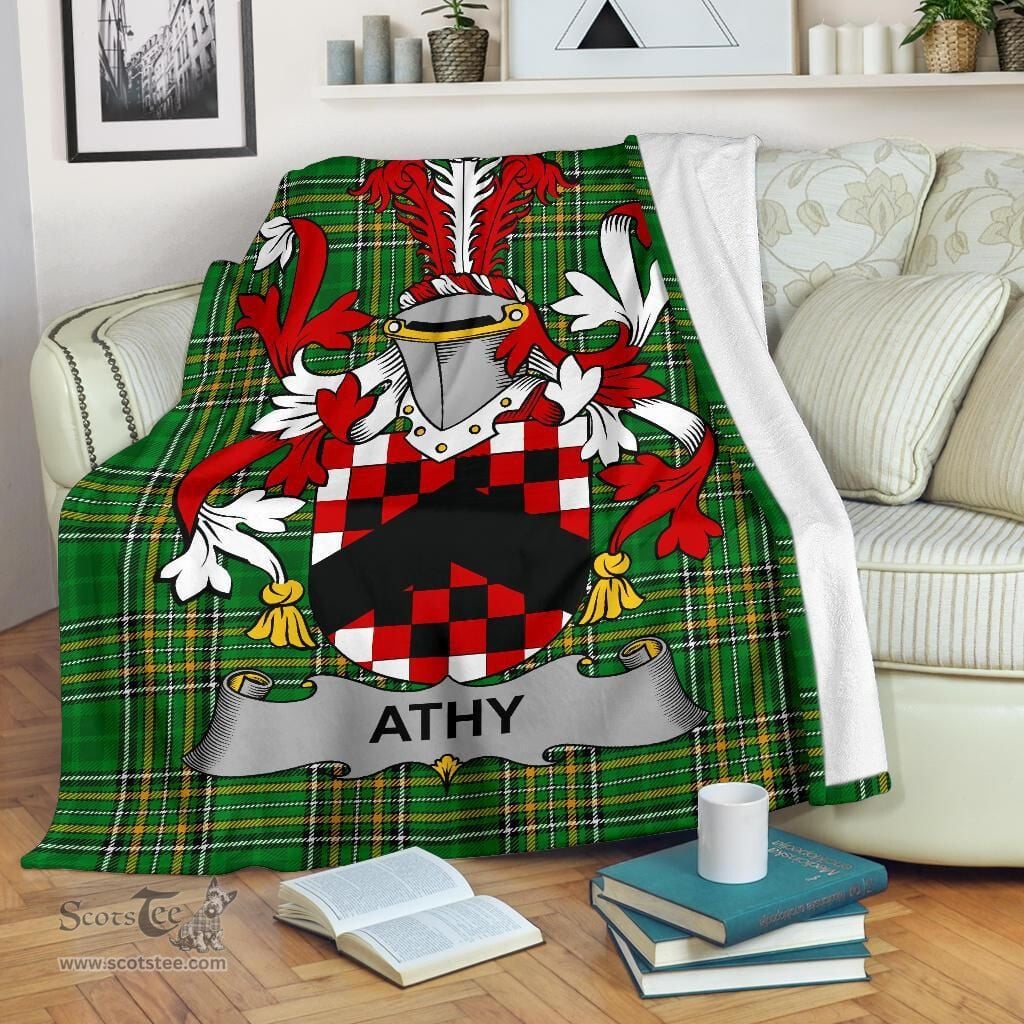 Scottish Athy Coat of Arms Family Crest Ireland Blanket Irish National Tartan Irish County Blanket