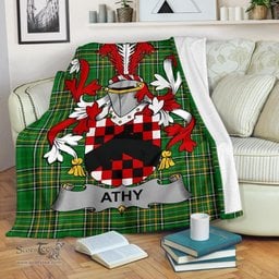 Scottish Athy Coat of Arms Family Crest Ireland Blanket Irish National Tartan Irish County Blanket