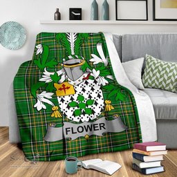 Scottish Flower Coat of Arms Family Crest Ireland Blanket Irish National Tartan Irish County Blanket