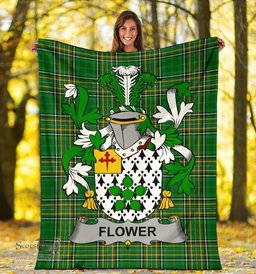 Scottish Flower Coat of Arms Family Crest Ireland Blanket Irish National Tartan Irish County Blanket