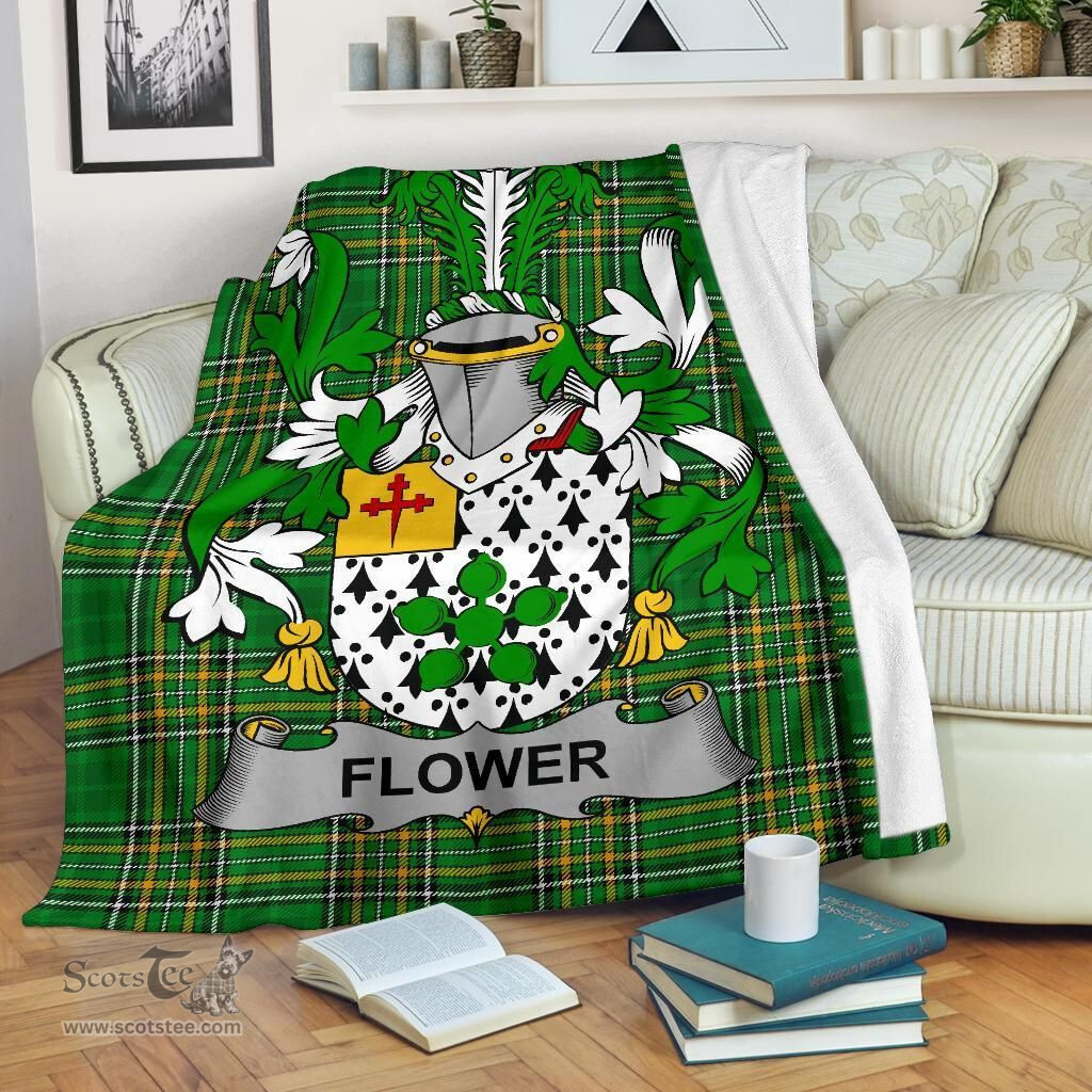 Scottish Flower Coat of Arms Family Crest Ireland Blanket Irish National Tartan Irish County Blanket