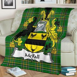 Scottish McFall Coat of Arms Family Crest Ireland Blanket Irish National Tartan Irish County Blanket