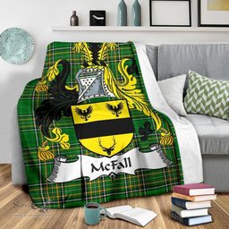 Scottish McFall Coat of Arms Family Crest Ireland Blanket Irish National Tartan Irish County Blanket