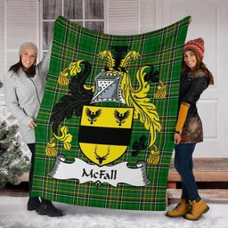 Scottish McFall Coat of Arms Family Crest Ireland Blanket Irish National Tartan Irish County Blanket