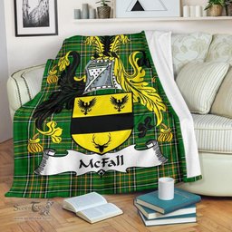 Scottish McFall Coat of Arms Family Crest Ireland Blanket Irish National Tartan Irish County Blanket