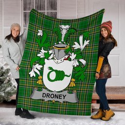 Scottish Droney or O'Droney Coat of Arms Family Crest Ireland Blanket Irish National Tartan Irish County Blanket
