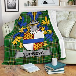 Scottish Norreys Coat of Arms Family Crest Ireland Blanket Irish National Tartan Irish County Blanket