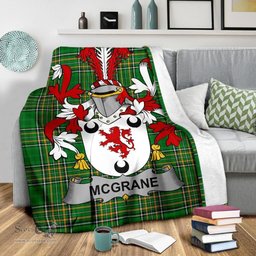 Scottish McGrane or McGrann Coat of Arms Family Crest Ireland Blanket Irish National Tartan Irish County Blanket