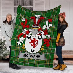 Scottish McGrane or McGrann Coat of Arms Family Crest Ireland Blanket Irish National Tartan Irish County Blanket