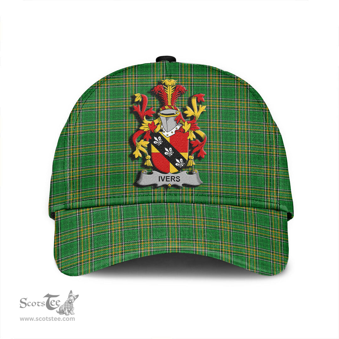 Scottish Ivers Coat of Arms Family Crest Ireland Cap Irish National Tartan Irish County Cap