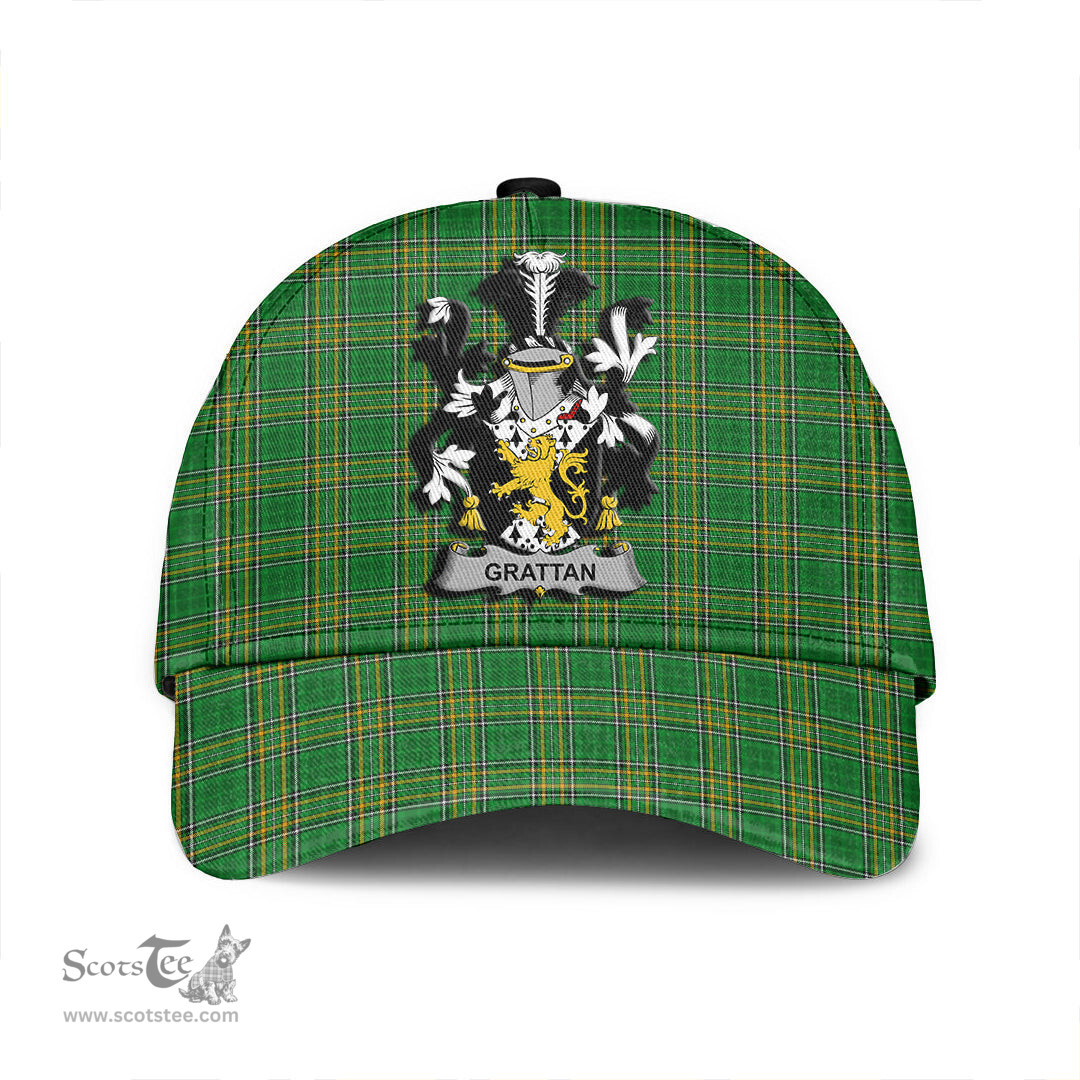 Scottish Grattan or McGrattan Coat of Arms Family Crest Ireland Cap Irish National Tartan Irish County Cap