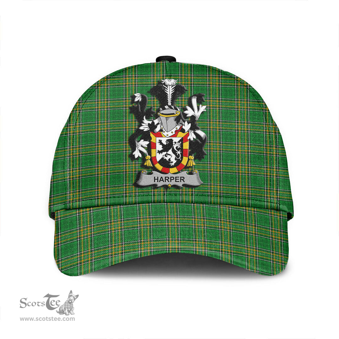 Scottish Harper Coat of Arms Family Crest Ireland Cap Irish National Tartan Irish County Cap
