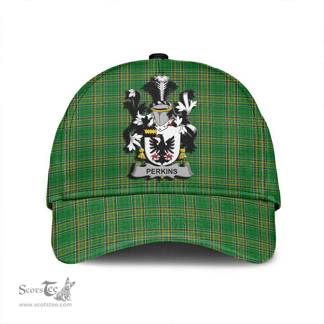 Scottish Perkins Coat of Arms Family Crest Ireland Cap Irish National Tartan Irish County Cap