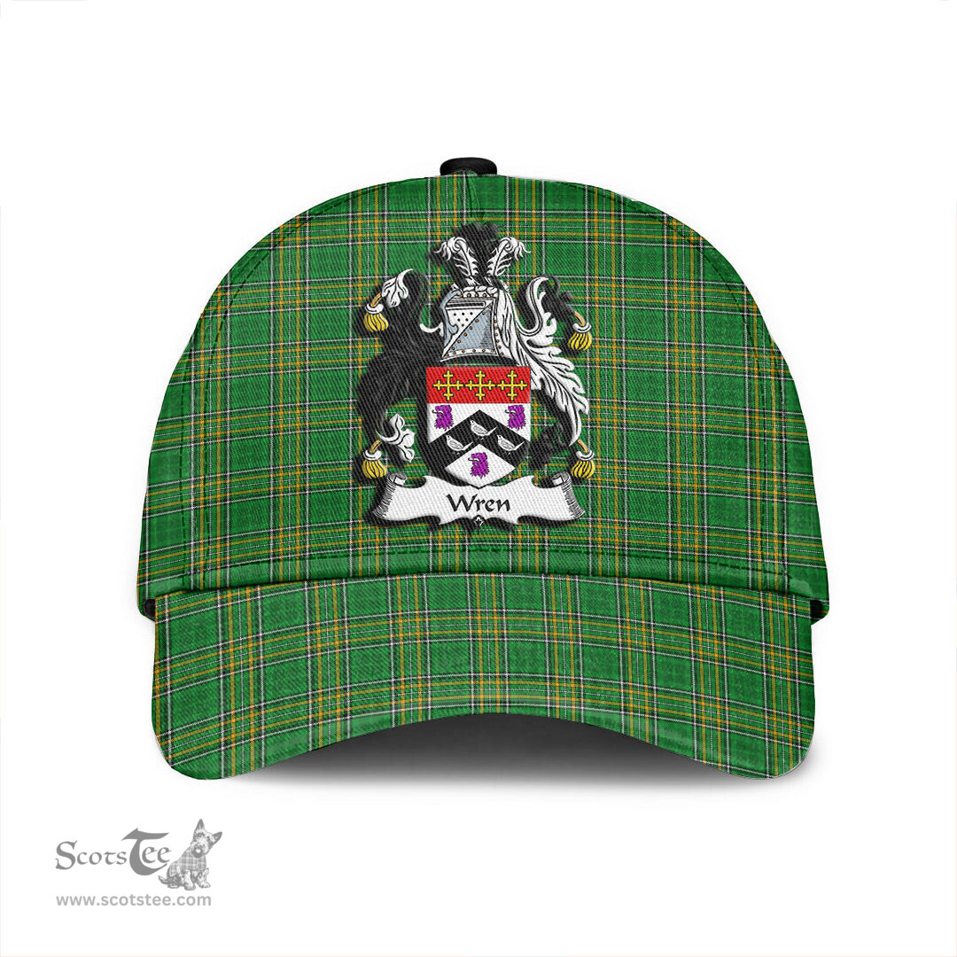 Scottish Wren or Wrenn Coat of Arms Family Crest Ireland Cap Irish National Tartan Irish County Cap