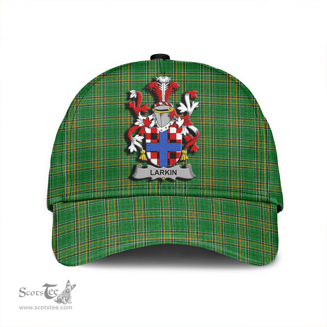 Scottish Larkin or O Larkin Coat of Arms Family Crest Ireland Cap Irish National Tartan Irish County Cap