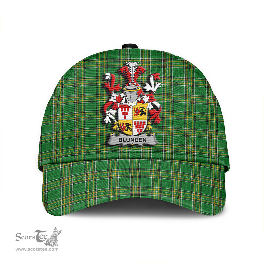 Scottish Blunden Coat of Arms Family Crest Ireland Cap Irish National Tartan Irish County Cap
