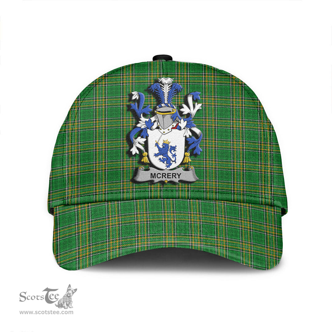 Scottish McRery or McCrery Coat of Arms Family Crest Ireland Cap Irish National Tartan Irish County Cap