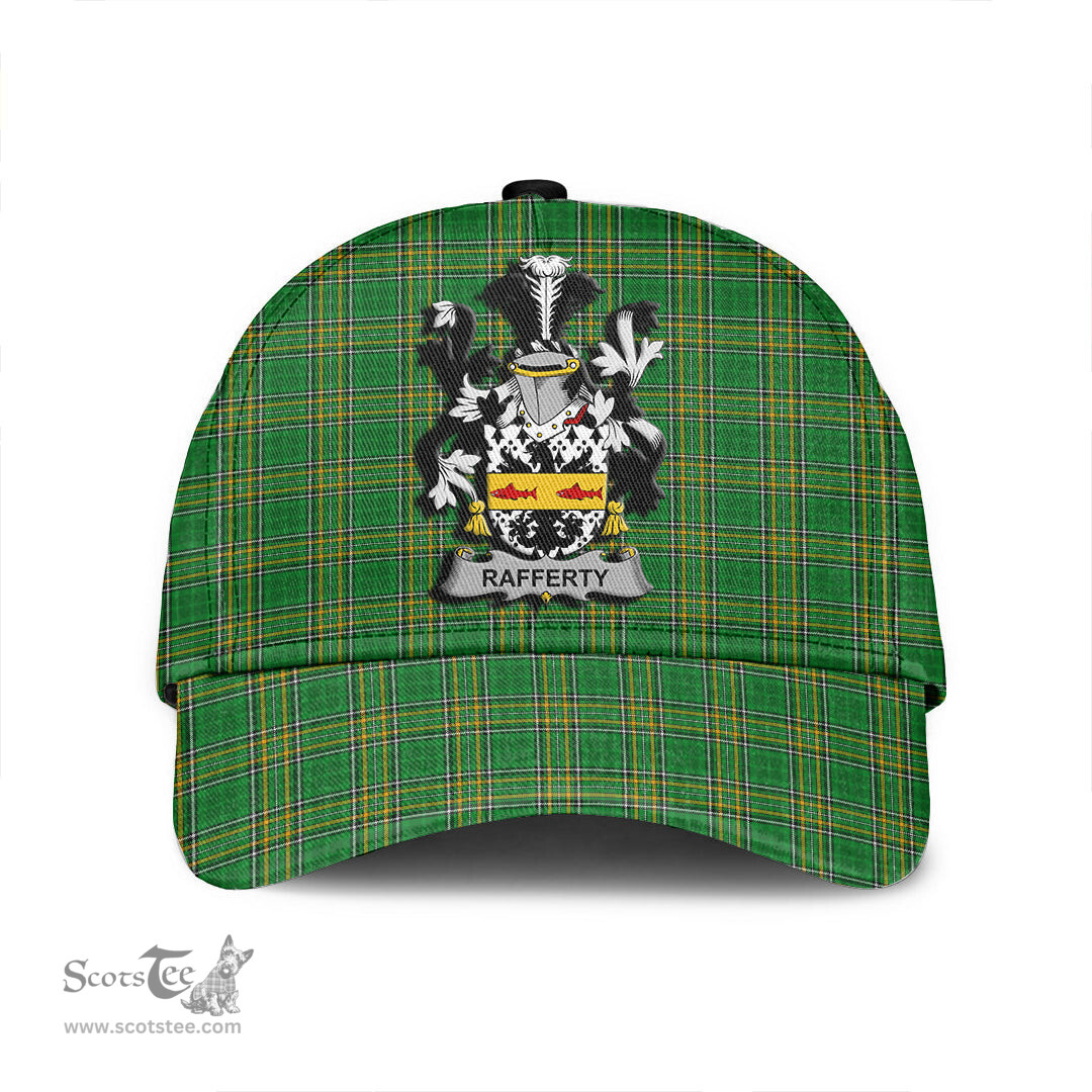 Scottish Rafferty or O Rafferty Coat of Arms Family Crest Ireland Cap Irish National Tartan Irish County Cap