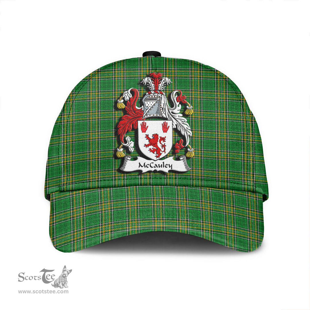 Scottish McCauley Coat of Arms Family Crest Ireland Cap Irish National Tartan Irish County Cap