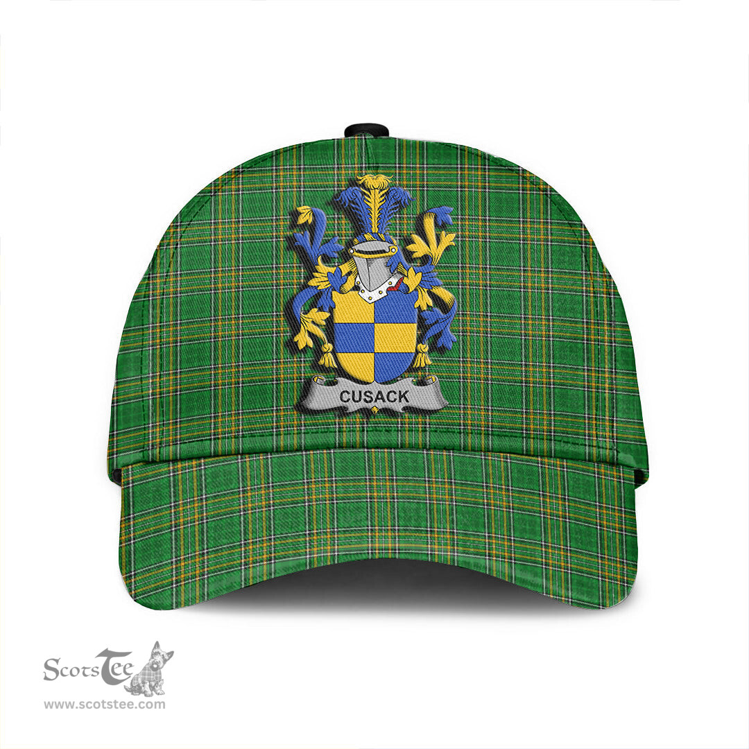 Scottish Cusack Coat of Arms Family Crest Ireland Cap Irish National Tartan Irish County Cap